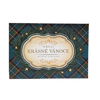 Přání s mléčnou čokoládou KRÁSNÉ VÁNOCE 20g