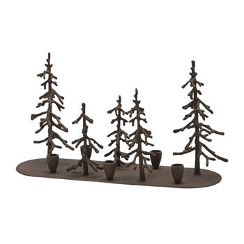 Kovový svícen se stromy na 5 svíček 28cm