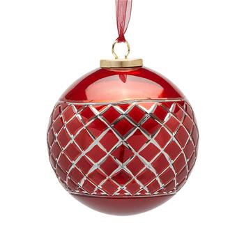 Ozdoba skleněná koule s hvězdami 13cm