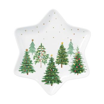 Talíř dezertní porcelánová hvězda FESTIVE TREES 22,5cm