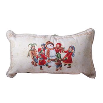 Polštář DC BIMBI IN FESTA s děti a sněhulákem 35x70cm