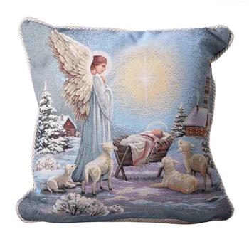 Polštář DC NATIVITA s andělem u jesliček 40x40cm