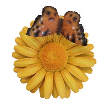 Gerbera s motýlem polyresinová závěsná 11cm