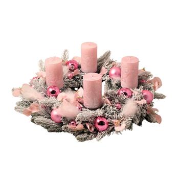 Marshmallow Vánoce - adventní věnec 60cm