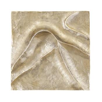 Dekorace na zeď GIHAN s vlnkami hliníková zlatá 55x55cm