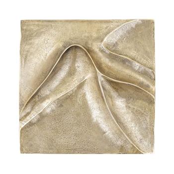 Dekorace na zeď GIHAN s vlnkami hliníková zlatá 42x42cm