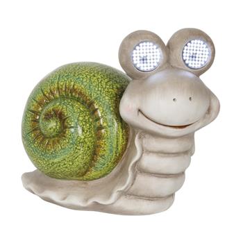 Solární šnek s LED, st.bílá s časovačem 23,5cm