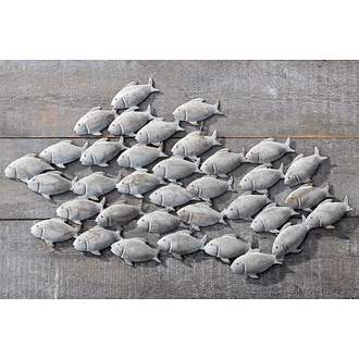 Ryby hejno na zeď ocel