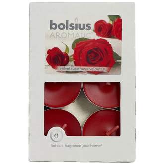 Svíčka čajová vonná BOLSIUS 6ks Velvet Rose