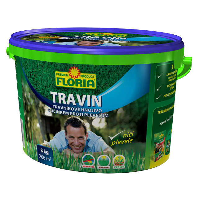 Levně Trávníkové hnojivo Travin 8 kg FLORIA