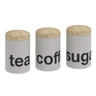 Dóza s víkem Tea/Coffe/Sugar šedá LOFT 3ks S&P