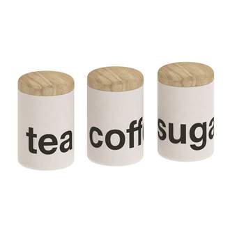 Dóza s víkem Tea/Coffe/Sugar bílá LOFT 3ks S&P