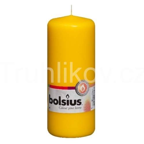 Levně Válcová svíčka 15cm BOLSIUS žlutá
