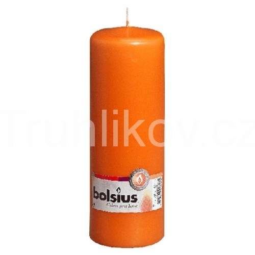 Levně Válcová svíčka 20cm BOLSIUS oranžová