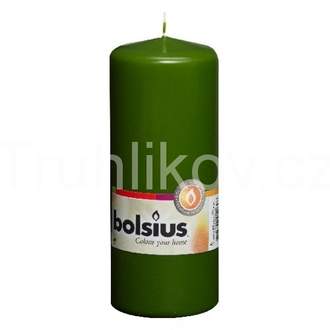 Válcová svíčka 15cm BOLSIUS olivová