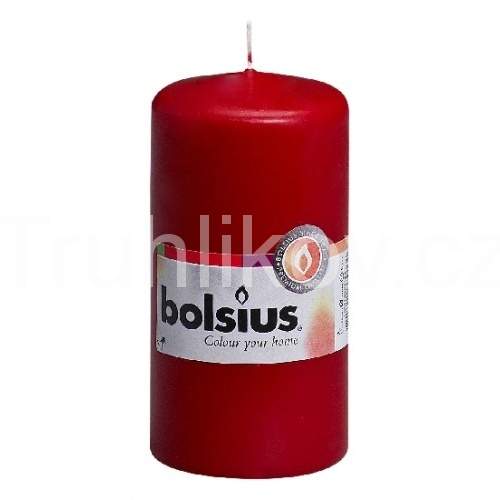 Levně Válcová svíčka 12cm BOLSIUS tmavě červená