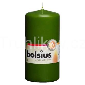 Válcová svíčka 12cm BOLSIUS olivová