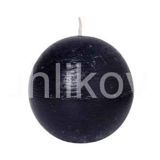 Svíčka koule 8cm RUSTIC černá