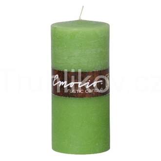 Válcová svíčka 15cm RUSTIC olivová