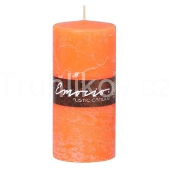 Válcová svíčka 15cm RUSTIC oranžová