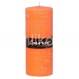 Válcová svíčka 20cm RUSTIC oranžová