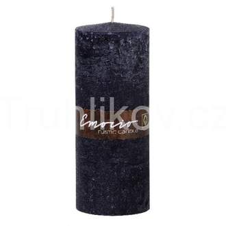 Válcová svíčka 20cm RUSTIC černá