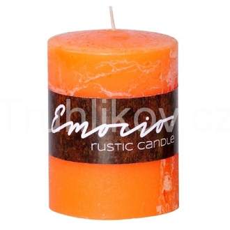 Válcová svíčka 8cm RUSTIC oranžová