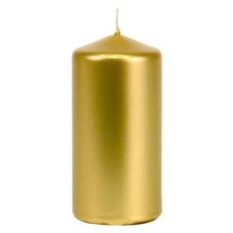 Válcová svíčka 12cm zlatá