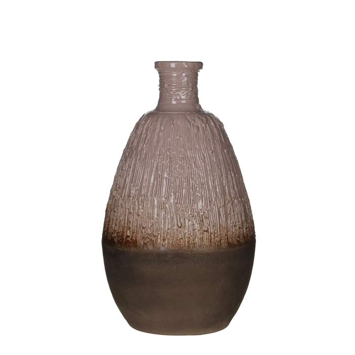 Levně Keramická váza drápaná hnědá 38cm