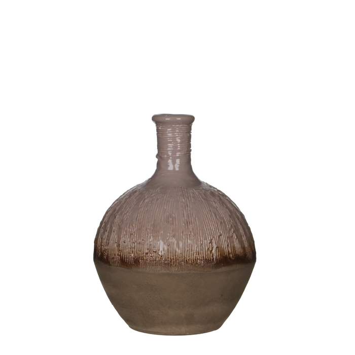 Levně Keramická váza drápaná hnědá 29cm