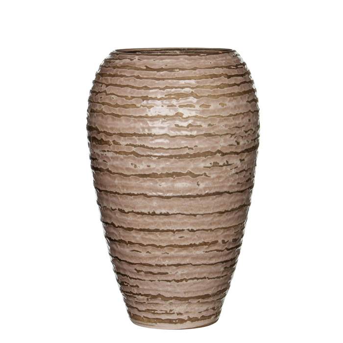 Levně Keramická váza drápaná hnědá 24cm