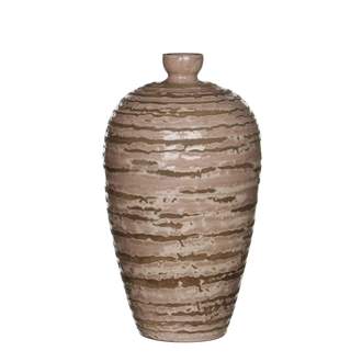 Váza keramická drápaná hnědá 22cm