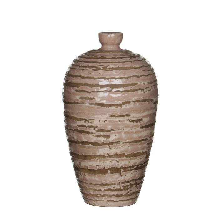 Levně Váza keramická drápaná hnědá 22cm