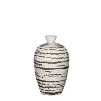 Keramická váza drápaná bílohnědá 18cm