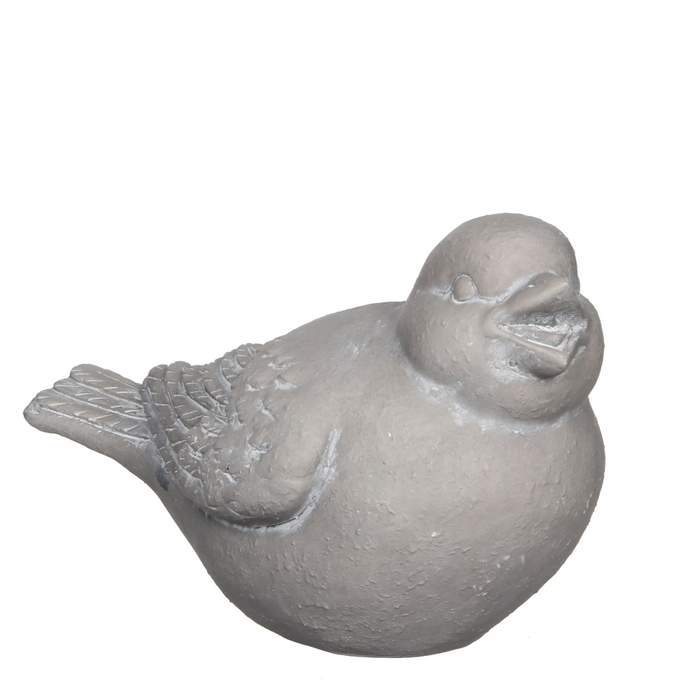 E-shop Pták vrabec hliněný 26,5cm šedá