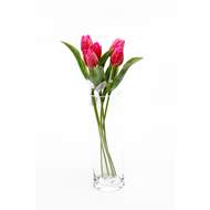 Tulipán řezaný umělý 40cm růžovo-červený