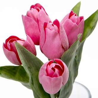 Tulipán řezaný umělý 40cm růžová