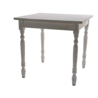 Stůl hranatý zdobné nohy dřevěný 75cm bílý