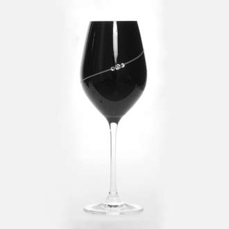 Sklenice na červené víno DIAMANTE BLACK SILHOUETTE 2ks sklo