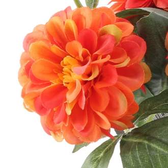 Cínie řezaná umělá 2 květy oranžová