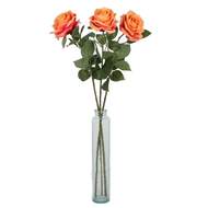 Růže DIJON řezaná umělá oranžová 64cm