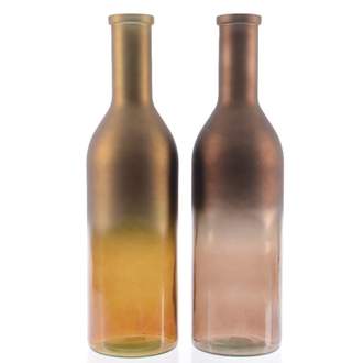 Váza lahev sklo 50cm mix barev