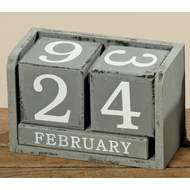 Kalendář dřevěné kostky 9cm mix barev