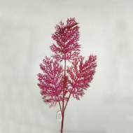 Větev s listy umělá s glitry červená 108cm