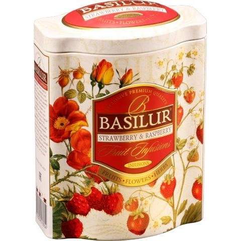 Levně Čaj Basilur Strawberry & Raspberry sypaný v dóze 100g