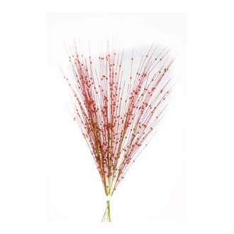 Tráva s perlami umělá s glitry červená 78cm