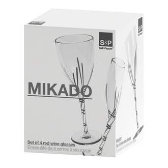 Sklenice na víno MIKADO černá 4ks sklo S&P 330ml
