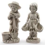 Figurka hliněná chlapec nebo dívka zahradníci 66,5cm