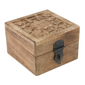 Box dřevěný hranatý vyřezávaný 10cm mix motivů