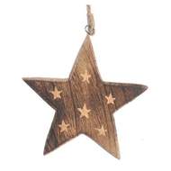 Ozdoba dřevěná hvězda nebo strom 10cm mix tvarů